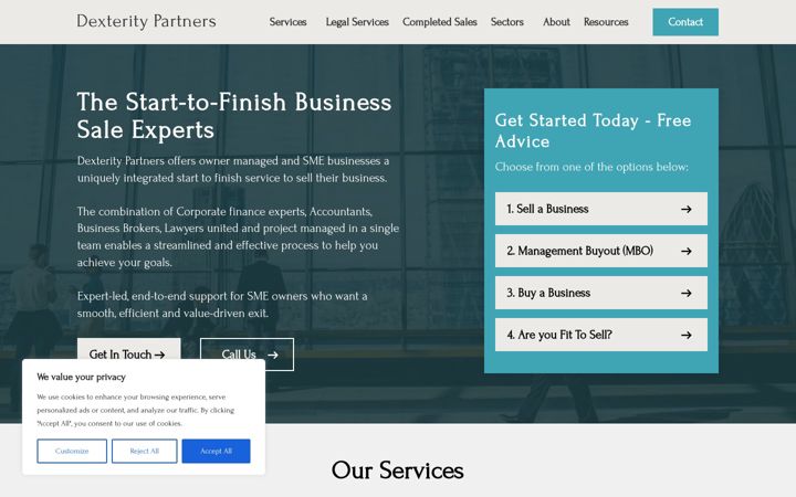 Screenshot of dexteritypartners.co.uk