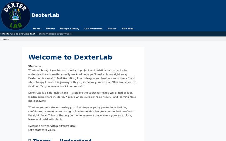 Skärmbild av dexterlab.io
