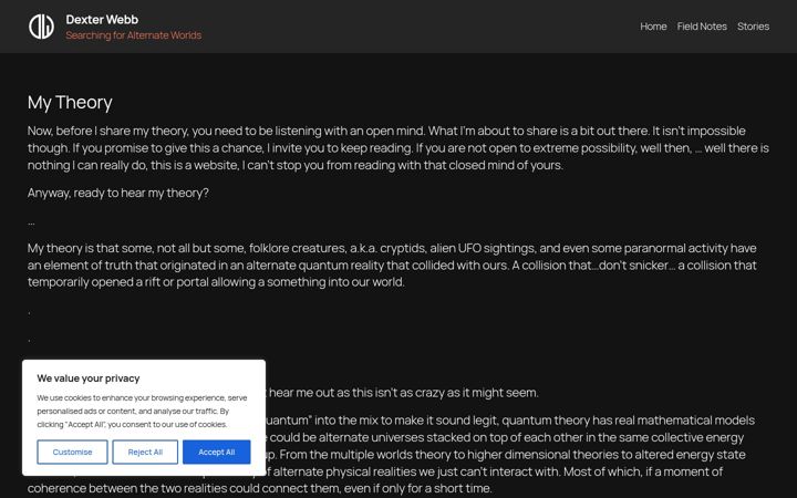 Screenshot of dexterwebb.com