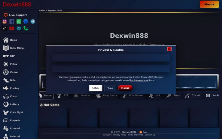 Zrzut ekranu dexwin888.net