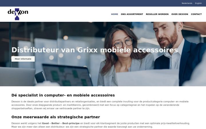Screenshot of dexxon.nl