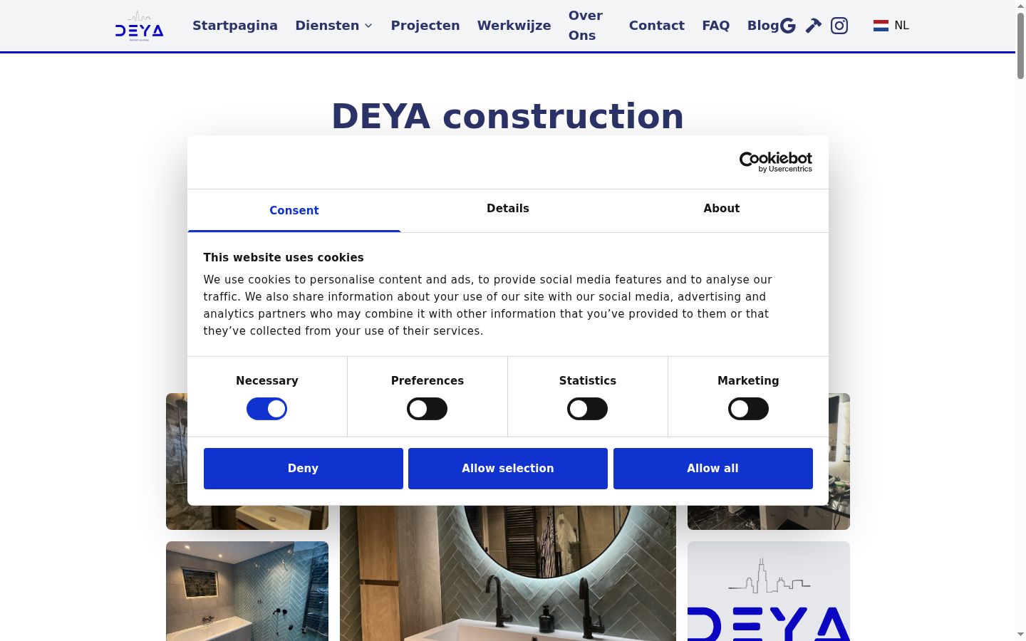 Screenshot of the consent banner shown before any interaction