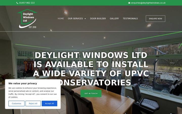 Screenshot of deylightwindows.co.uk