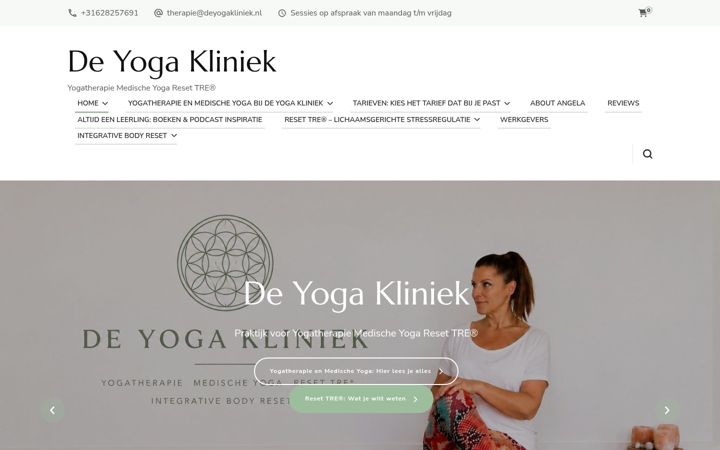 Screenshot of deyogakliniek.nl