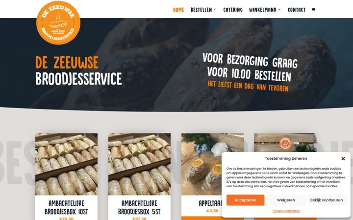 Képernyőkép: dezeeuwsebroodjesservice.nl