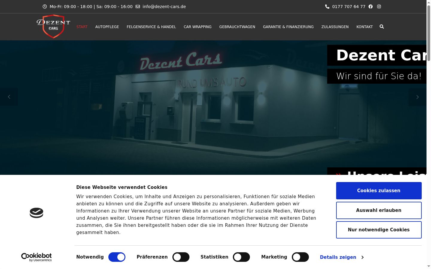 Screenshot of the consent banner shown before any interaction