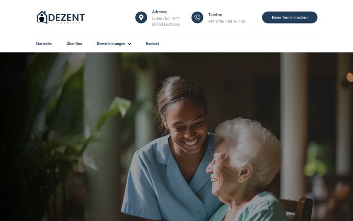Screenshot of dezent-pflegedienst.de
