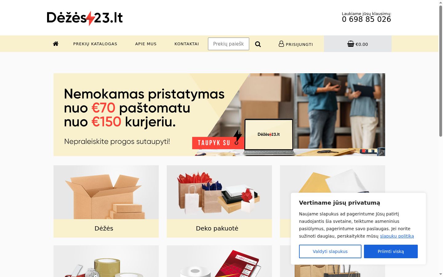 Snímek obrazovky baneru souhlasu zobrazeného před jakoukoli interakcí