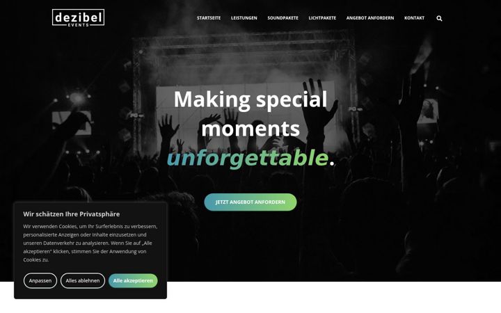 Ekrano kopija dezibel-events.de