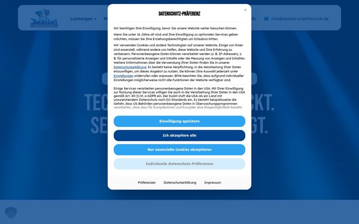 Ekrano kopija dezibel-eventtechnik.de
