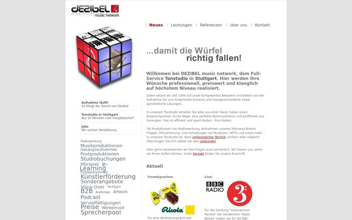 Screenshot of dezibelmusic.de