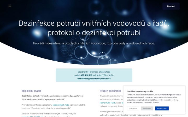 Skärmbild av dezinfekcepotrubi.cz