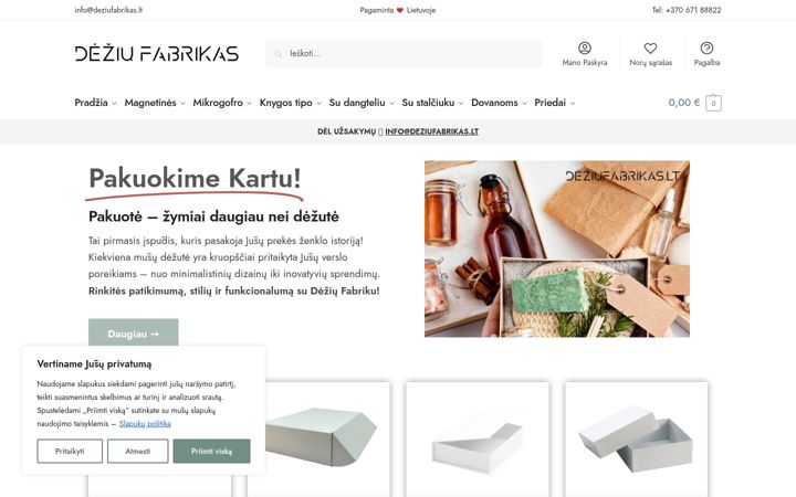 Screenshot ta' deziufabrikas.lt