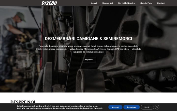 Screenshot stránky dezmembrari-camioane-semiremorci.ro