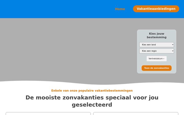 Képernyőkép: dezonvakantiespecialist.nl