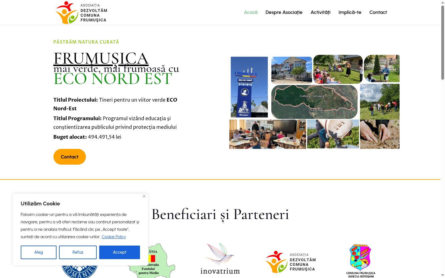 Screenshot of the consent banner shown before any interaction