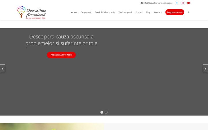 Screenshot of dezvoltarearmonioasa.ro
