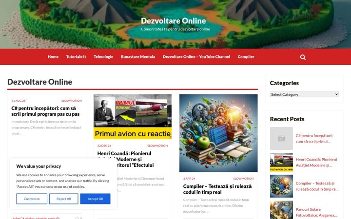 Screenshot of dezvoltareonline.com