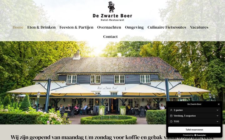 Screenshot of dezwarteboer.nl