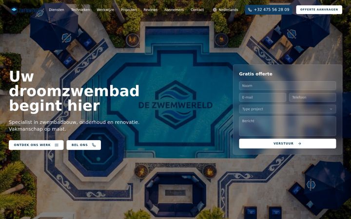 Screenshot of dezwemwereld.be