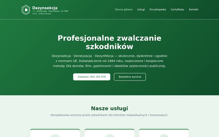 Screenshot ta' dezynsekcja.pl