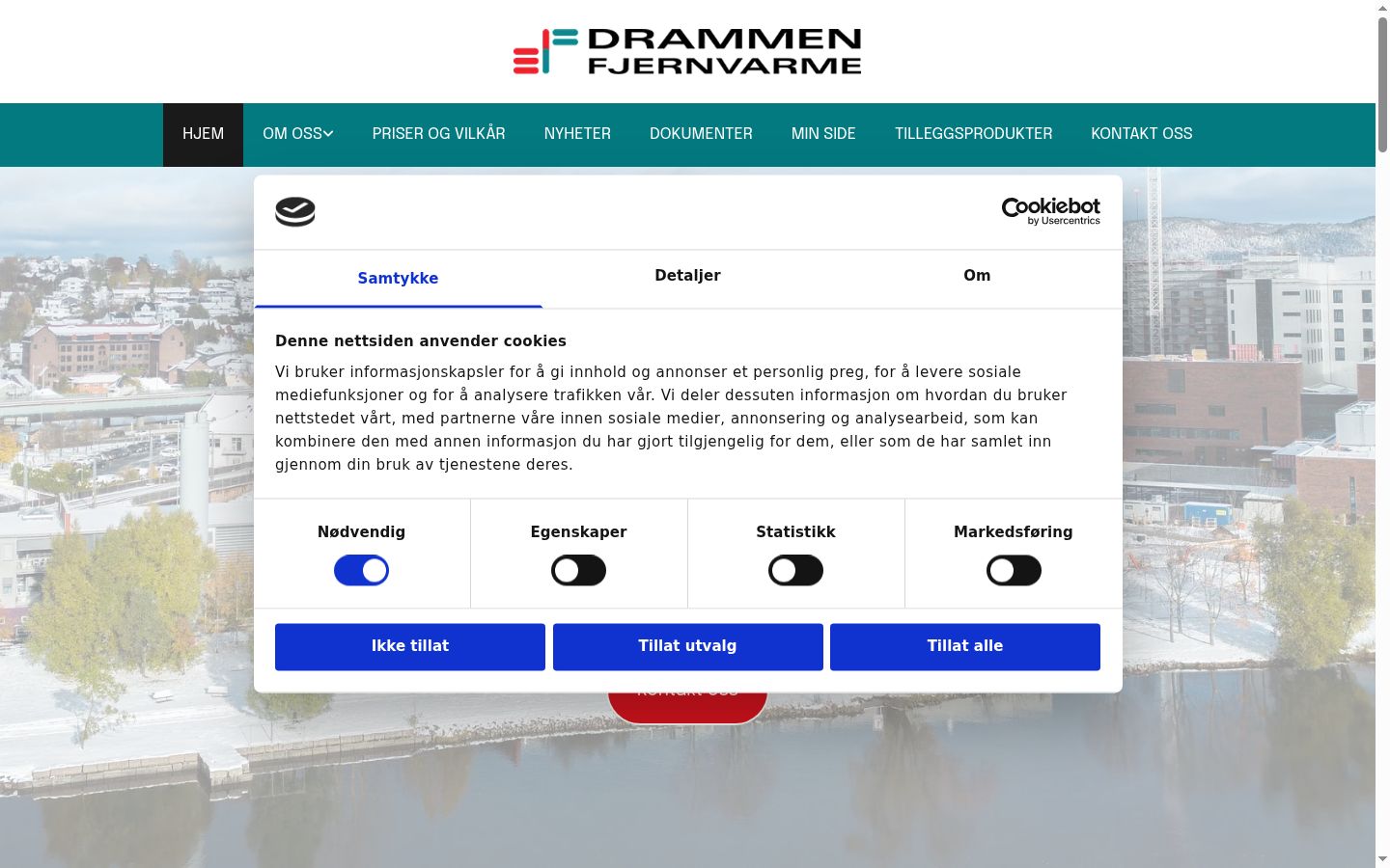 Screenshot des Einwilligungsbanners vor jeglicher Interaktion