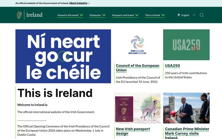 Screenshot of dfa.ie