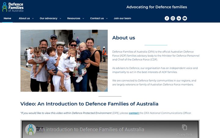 Captura de ecrã de dfa.org.au