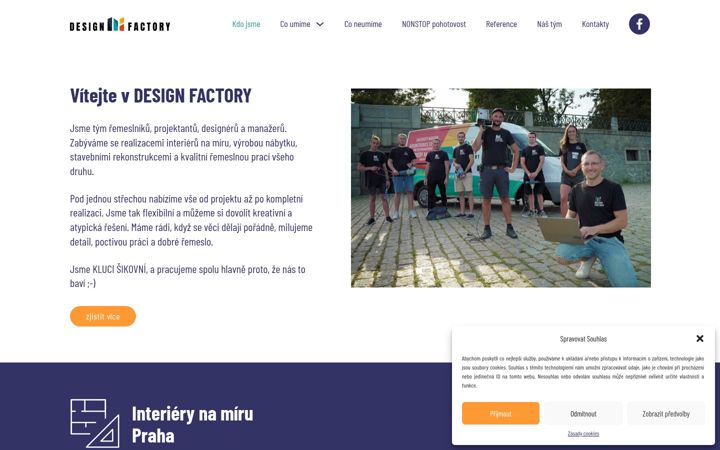 Snímek obrazovky dfactory.cz