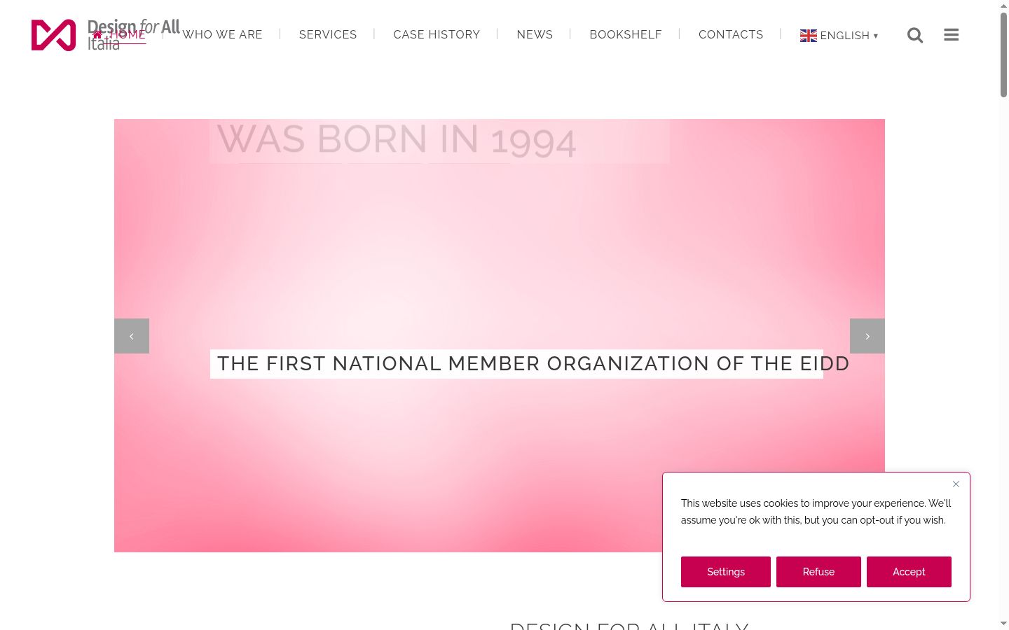 Screenshot del banner di consenso mostrato prima di qualsiasi interazione