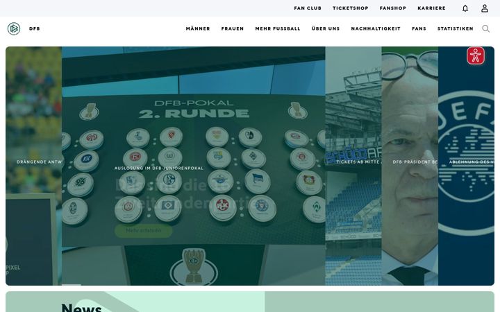 Screenshot of dfb.de
