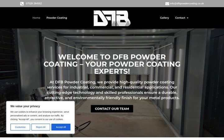 Screenshot of dfbpowdercoating.co.uk