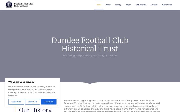 Screenshot of dfchistoricaltrust.com