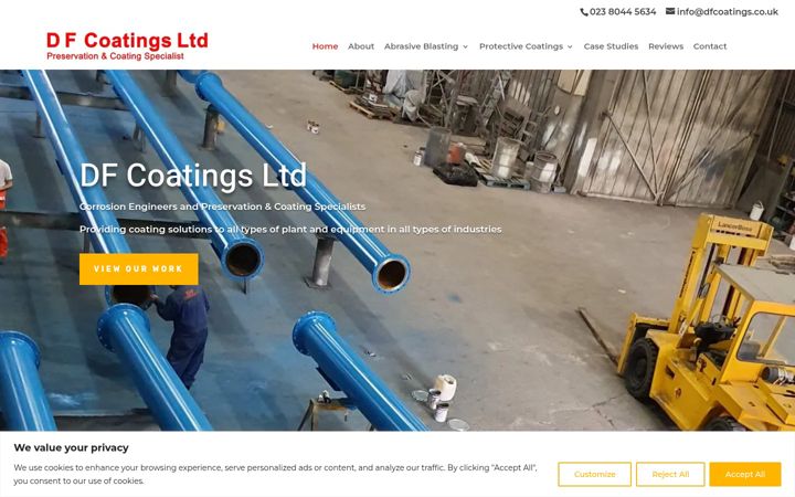 Screenshot of dfcoatings.co.uk