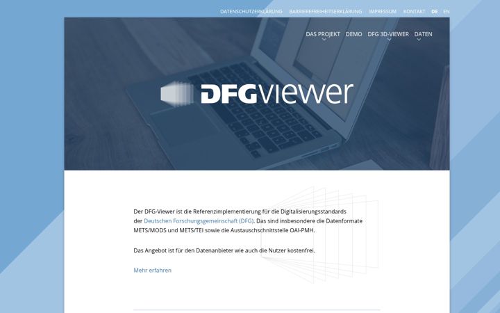 Screenshot of dfg-viewer.de