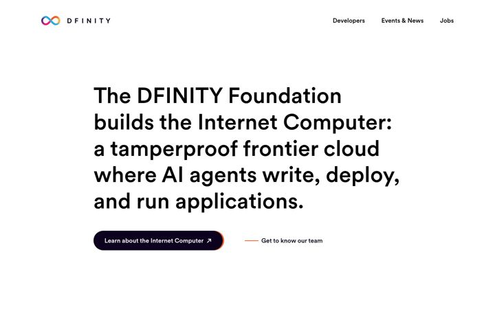 Screenshot of dfinity.org