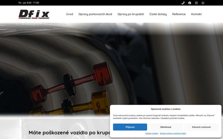 Snímek obrazovky dfix.cz