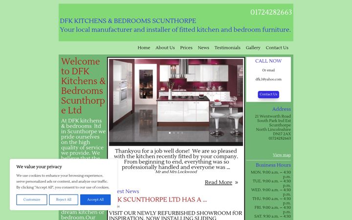 Screenshot of dfkscunthorpe.co.uk