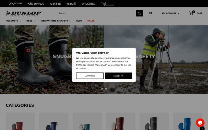 Skärmbild av dfootwear.ca