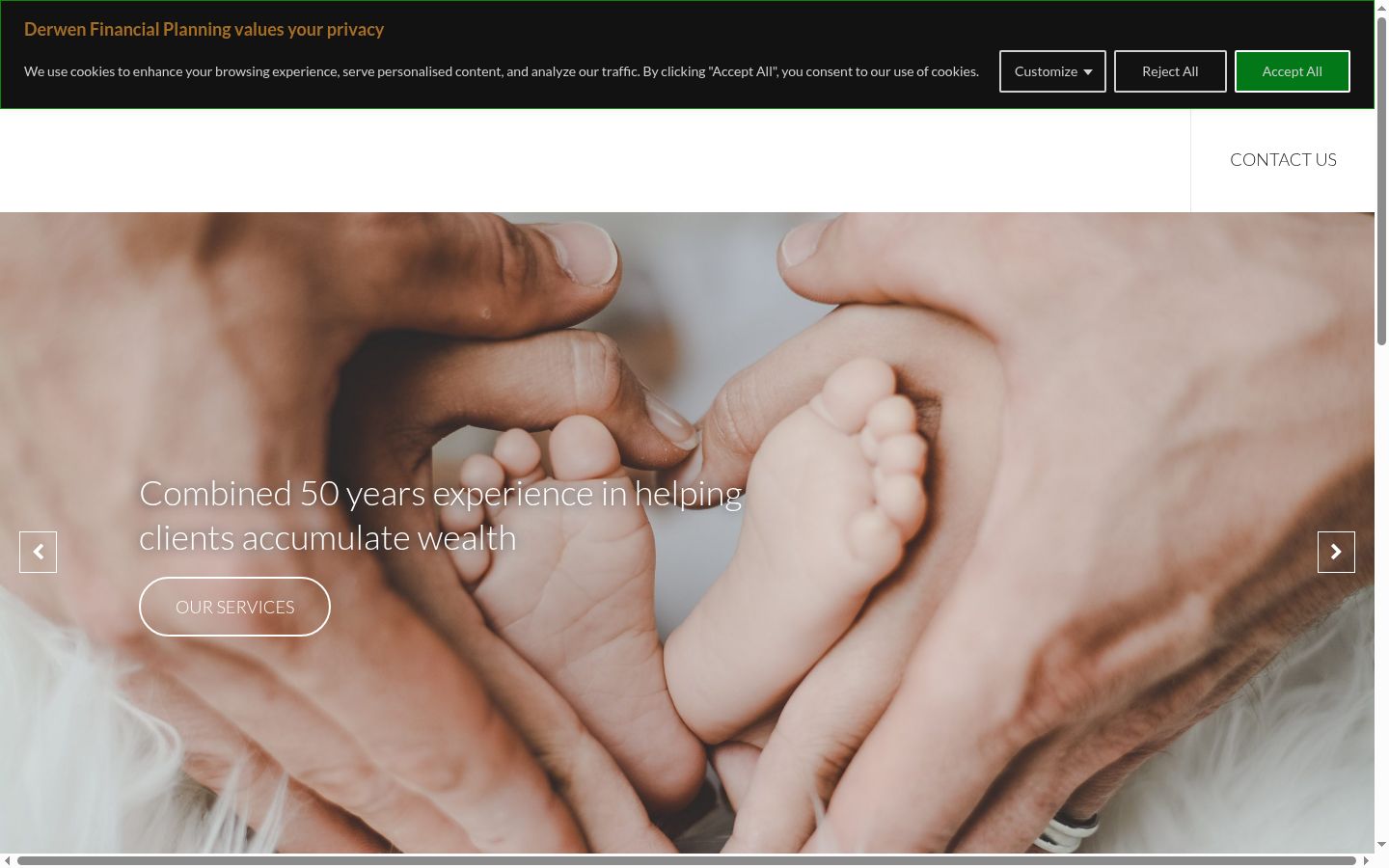 Screenshot del banner di consenso mostrato prima di qualsiasi interazione