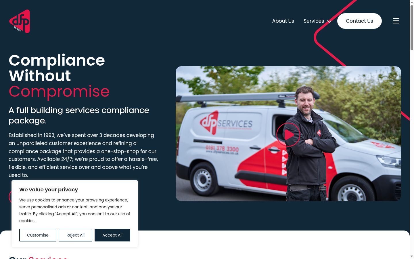 Screenshot of the consent banner shown before any interaction