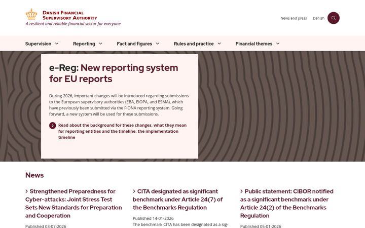 Screenshot van dfsa.dk