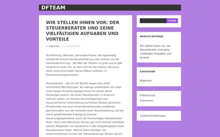 Zrzut ekranu dfteam.net