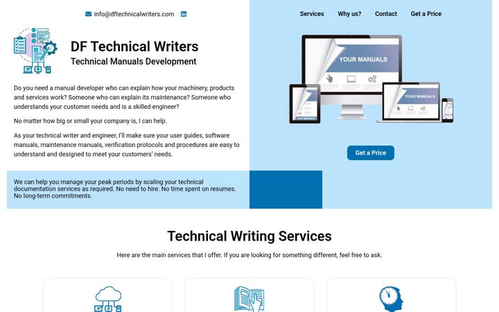 Screenshot of dftechnicalwriters.com