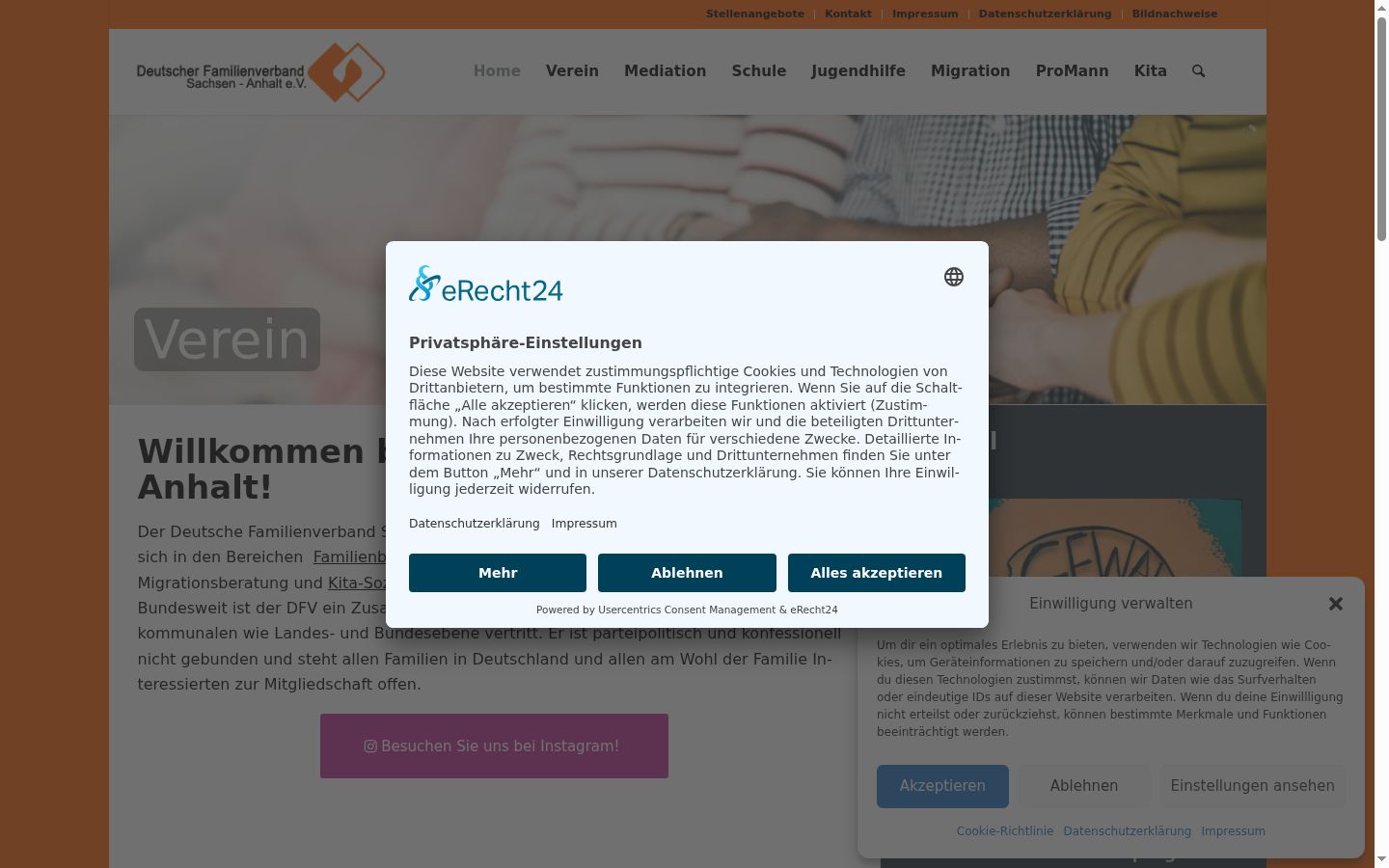 Snimka zaslona bannera za privolu prikazanog prije bilo kakve interakcije