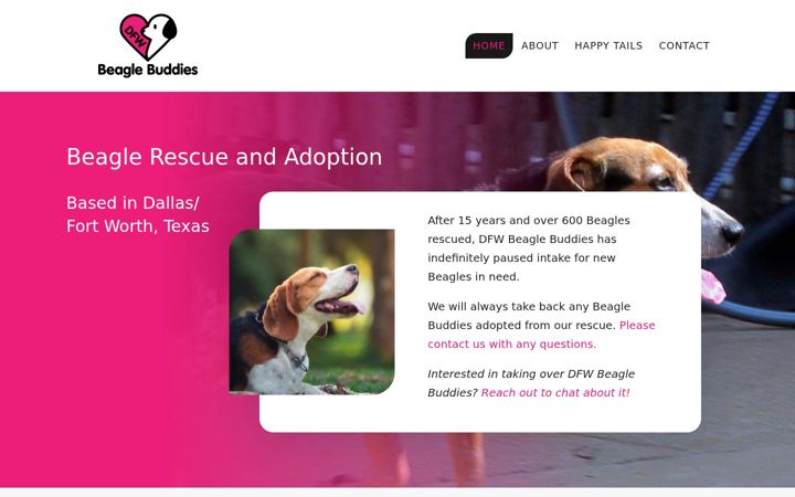 Captură de ecran a dfwbeaglebuddies.org