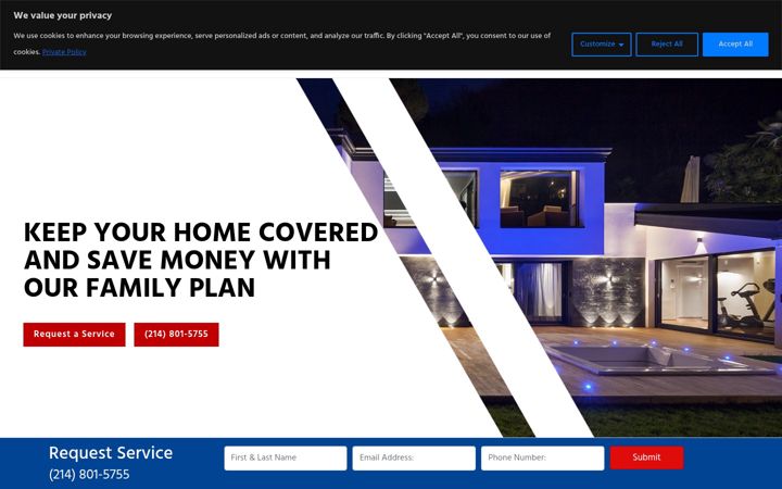 Screenshot of dfwelectricianhvac.com