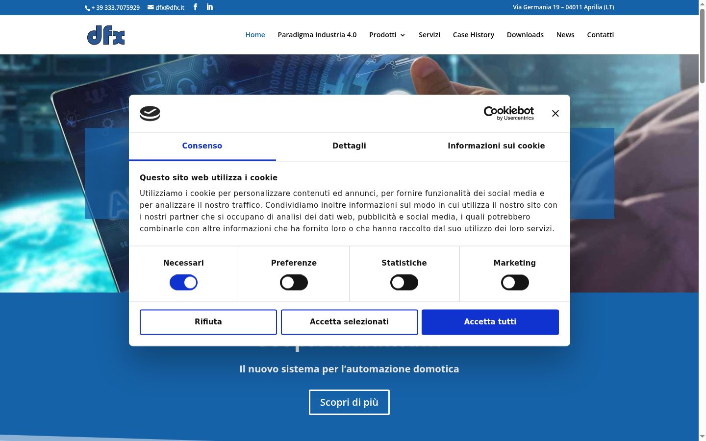Snimka zaslona bannera za privolu prikazanog prije bilo kakve interakcije