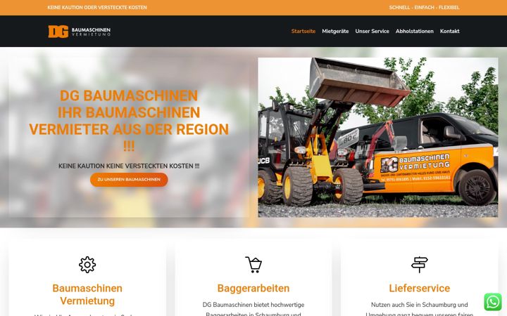 Ekraanipilt saidist dg-baumaschinen.de