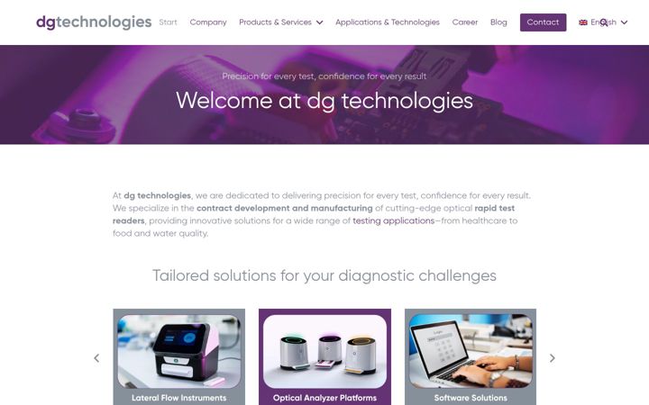 Ekrano kopija dg-technologies.de